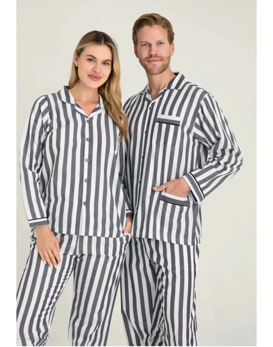 Freshness 4007 Kadın Uzun Kol Çizgili Gaffuriye Pijama Takımı