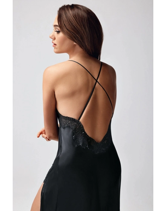 Freshness 9950-gs Saten Ortişli Gecelik Sabahlık Takım