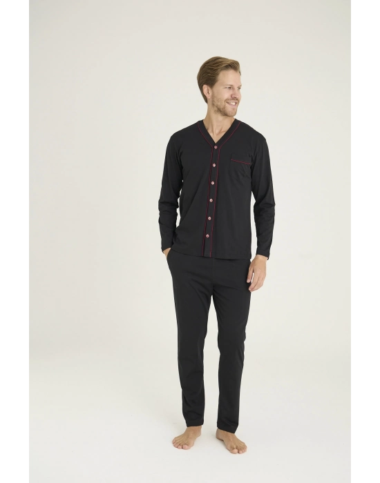 Kocabey 9267 Erkek V.yaka Boydan Düğmeli Pijama Takım