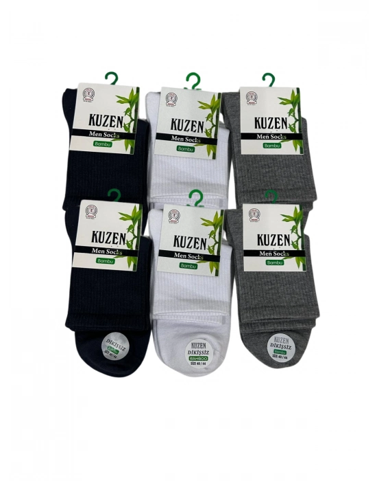 Kuzen Dikişsiz Yarım Konç Bambu Erkek Çorap 12 Adet