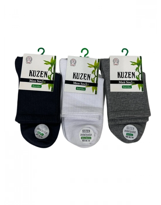 Kuzen Dikişsiz Yarım Konç Bambu Erkek Çorap 12 Adet