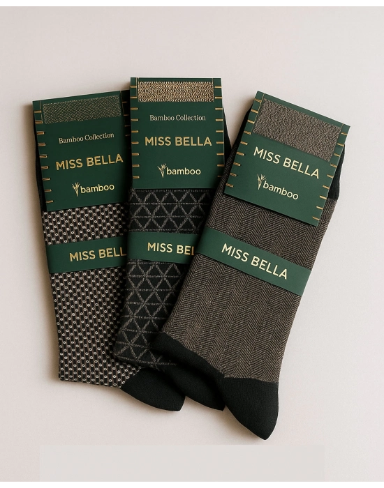 Missbella Bambu Desenli Erkek Çorap 10 Adet