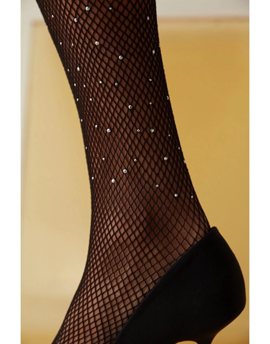 Penti Kadın Taşlı File Külotlu Çorap