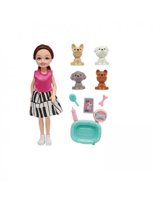 Pet Shop - Bebekli Köpek Bakım Seti - 7722-3 - Esmer (bamido)