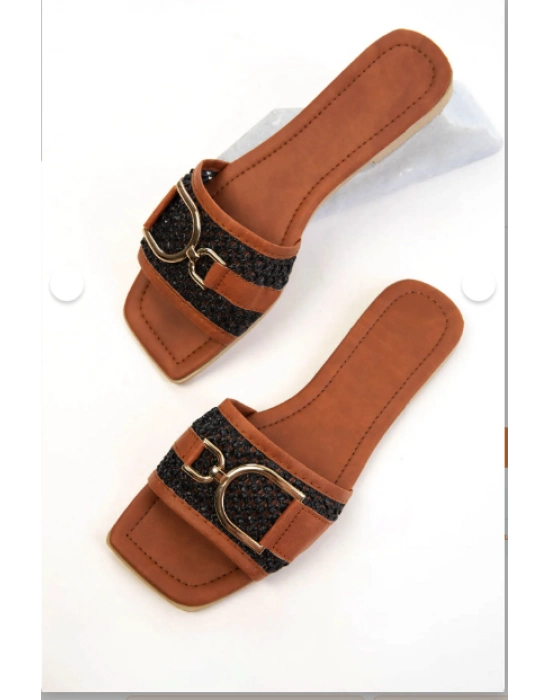 Pıer Siyah Cilt Terlik - Bamido