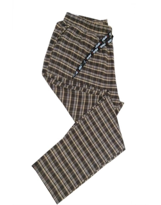 Pijalüx Erkek  Kareli Poplin Cepli Alt Pijama