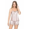 Beruflic  Pudra Saten Babydoll Şort Takımı