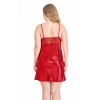 Büyük Beden Kırmızı Kısa Saten Gecelik