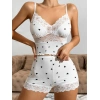 Dantelli Siyah Kalpli Şortlu Pijama Takımı