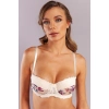 Gitana  Half Push Up Bra,çiçekli Ekru Straplez Konforlu Ve Şık Sütyen