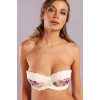 Gitana  Half Push Up Bra,çiçekli Ekru Straplez Konforlu Ve Şık Sütyen