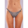 Golshan Giselle Mini String, Kadın Güpürlü Saten Gri String Külot