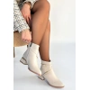 İnay Bej Cilt Topuklu Bot - Bamido