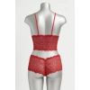 Kadın Kırmızı Dantel Bralet Şort Takımı – Tutkulu Ve Çekici İç Giyim
