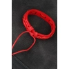 Kırmızı Renk Ayarlamalı İpli Deri Erkek Bileklik - Bamido
