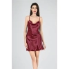 Kısa Gecelik Degaje Bordo 7740