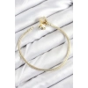 Pirinç Charm Zirkon Taşlı Yonca Model Gold Renk Kadın Bileklik - Bamido