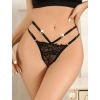 Siyah 2 İpli Dantelli Fantezi String Tanga