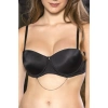 Siyah Zincir Detaylı Askısı Çıkarılabilir Push-up Sütyen, Kadın İç Giyim