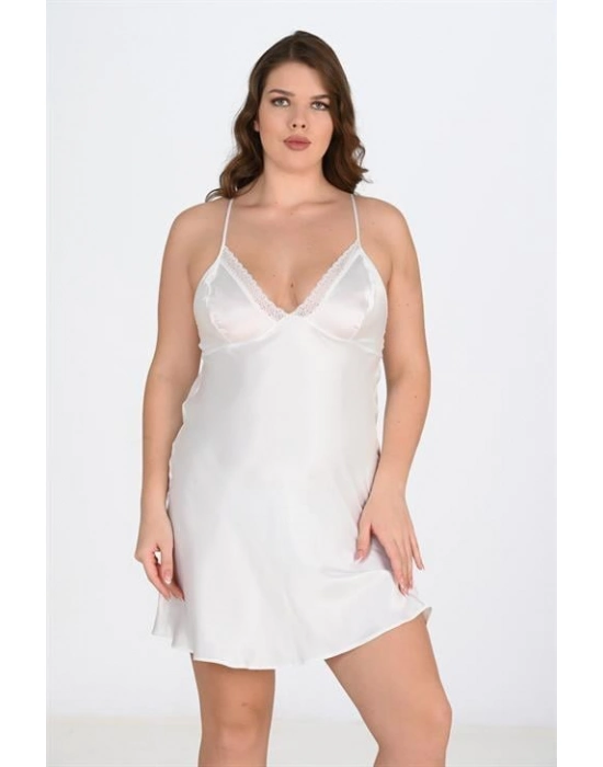 2li Beyaz-pembe Sabahlık Takımı Bigsize 6210