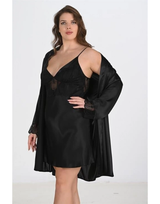 2li Siyah Sabahlık Takımı Bigsize 6213