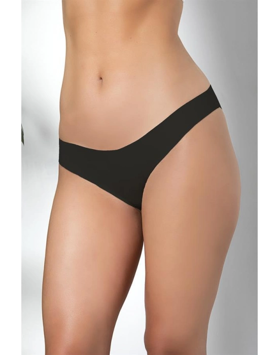 3lü Dikişsiz, İz Yapmaz, Lazer Kesim, Slip Külot Siyah (brf21261)