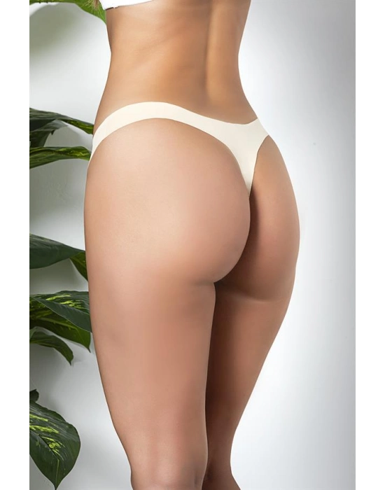 3lü Paket Dikişsiz, İz Yapmaz, Lazer Kesim, String Külot Ekru (brf21262)