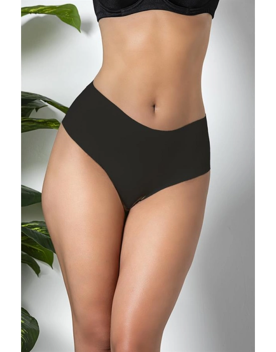 3lü Paket Dikişsiz, İz Yapmaz, Lazer Kesim, Yüksek Bel Slip Külot Siyah (brf21263)