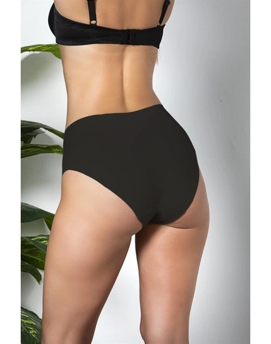 3lü Paket Dikişsiz, İz Yapmaz, Lazer Kesim, Yüksek Bel Slip Külot Siyah (brf21263)