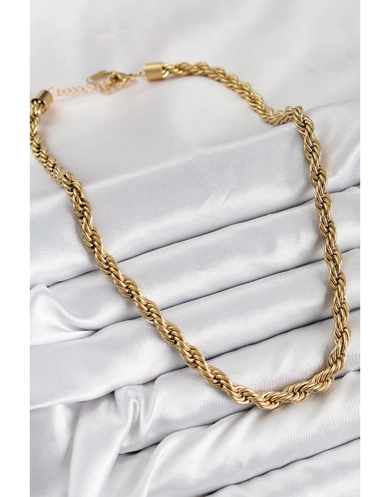 316l Çelik Burgu Model Gold Renk Kadın Kolye - Bamido