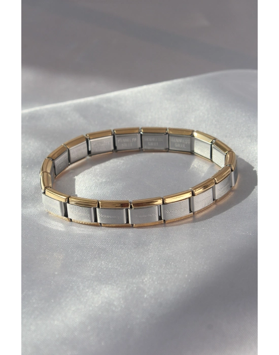 316l Çelik Çift Renk Yazılı Nomination Bileklik - Bamido