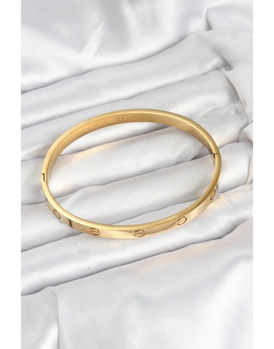 316l Çelik Gold Renk 65 Mm Kadın Kelepçe Bileklik - Bamido