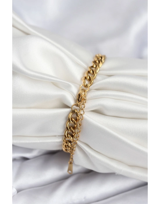 316l Çelik Gold Renk Yazı Yazmaya Uygun Kadın Bileklik - Bamido