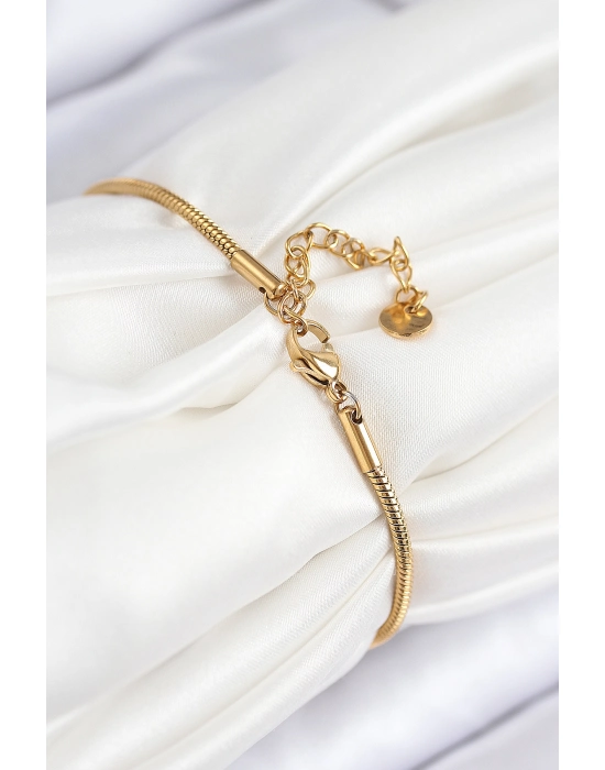 316l Çelik Göz Charm Model Gold Renk Kadın Bileklik - Bamido