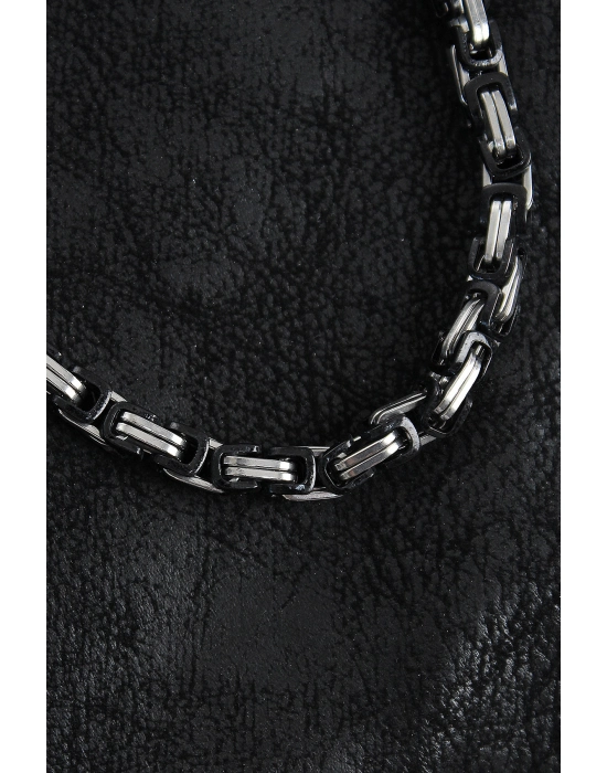 316l Çelik Kral Zincir Model Gümüş Renk Erkek Kolye - Bamido