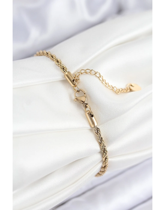 316l Çelik Nazar Boncuğu Detaylı Yaşam Çiçeği Model Gold Renk Kadın Bileklik - Bamido