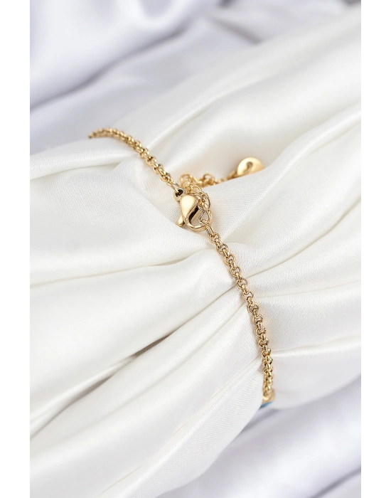 316l Çelik Nazar Boncuğu Model Gold Renk Kadın Bileklik - Bamido