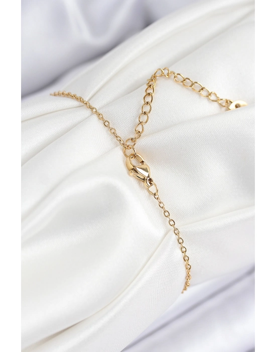 316l Çelik Nazar Boncuğu Model Gold Renk Kadın Bileklik - Bamido