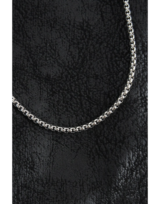 316l Çelik Örme Zincir Model Gümüş Renk Erkek Kolye - Bamido