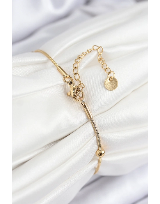 316l Çelik Topcuk Model Gold Renk Kadın Bileklik - Bamido