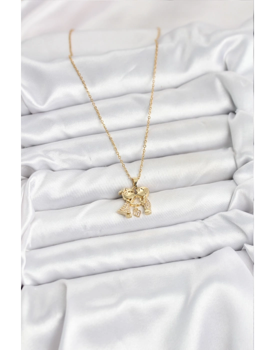 316l Çelik Zincir Gold Renk Erkek Kız Model Kadın Kolye - Bamido