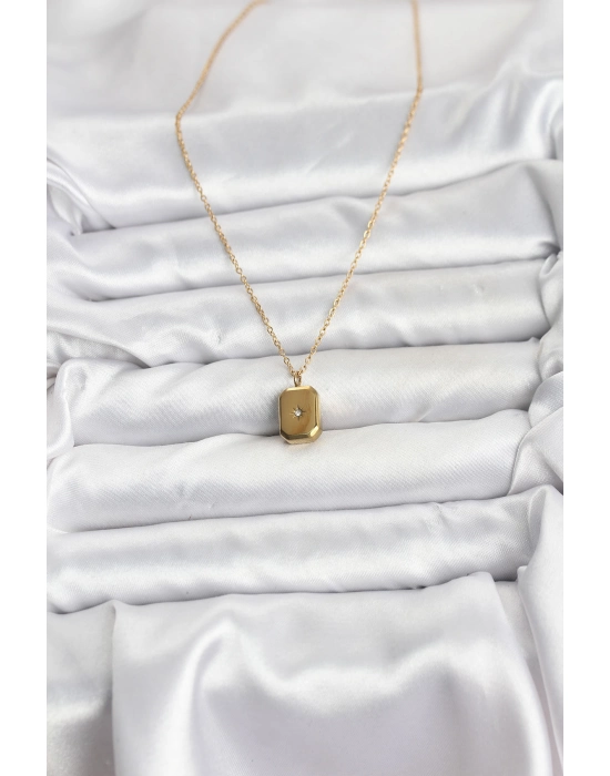 316l Çelik Zincir Gold Renk Minimal Kutup Yıldızı Model Kadın Kolye - Bamido