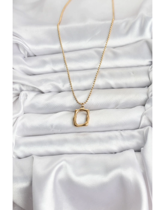 316l Çelik Zincir Gold Renk Model Kadın Kolye - Bamido