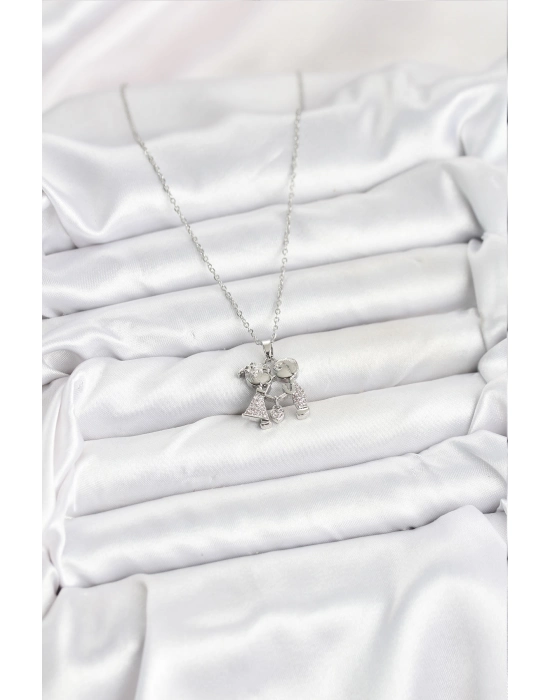 316l Çelik Zincir Gümüş Renk Erkek Kız Model Kadın Kolye - Bamido