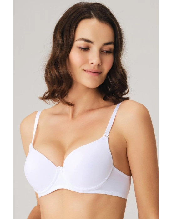 Anıl Balenli Destekli Dolgulu Askıları Çıkabilen Günlük Klasik T-shirt Sütyeni