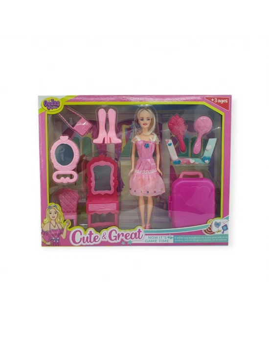 Anlily Makyaj Seti Ve Seyahat Bavullu Bebek Seti - 02454 (bamido)