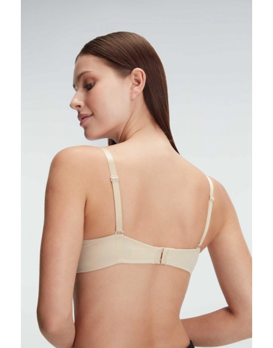 Balenli Destekli Dolgulu Askıları Çıkabilen Günlük Klasik T-shirt Sütyeni