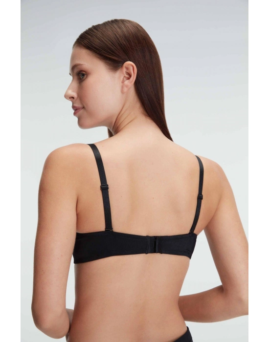 Balenli Destekli Dolgulu Askıları Çıkabilen Günlük Klasik T-shirt Sütyeni