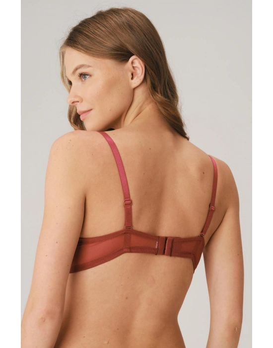 Balenli Destekli Dolgulu Askıları Çıkabilen Yaka Detaylı T-shirt Sütyeni