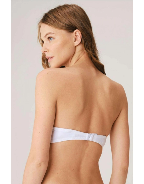 Balenli Destekli Dolgulu Askısız Straplez Günlük Klasik T-shirt Sütyeni